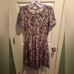NWT Lularoe purple floral AMELIA dress medium